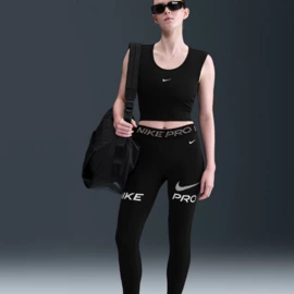 Nike Pro Womens Mid-Rise 7/8 Mesh-Panel Graphic Leggings